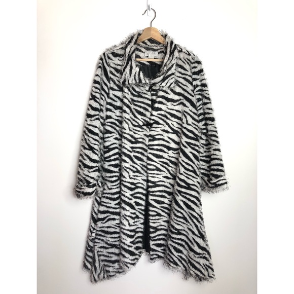 Vintage come n see zebra shabby eyelash swing cardigan duster Medium - Picture 10 of 11